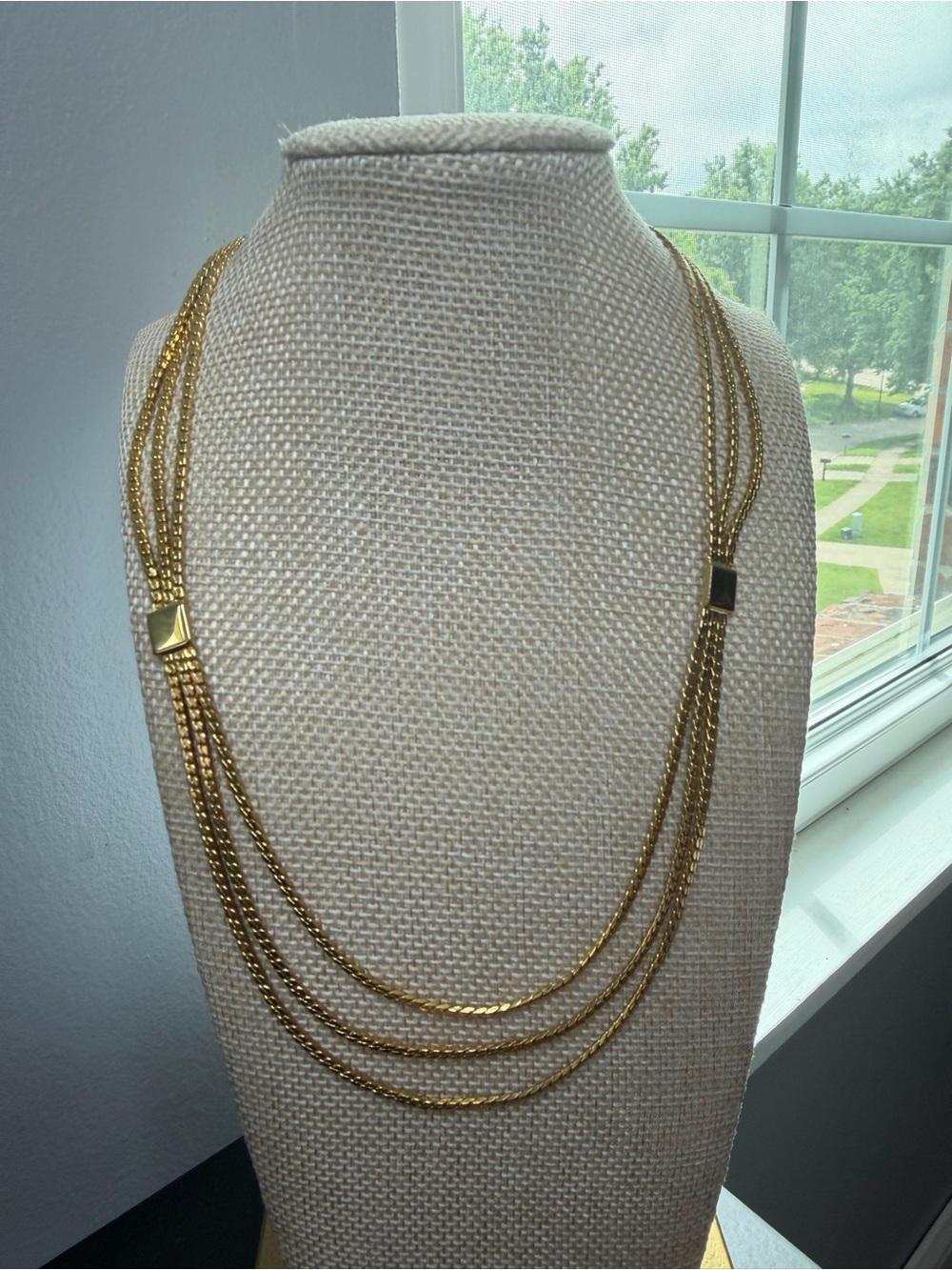 Gold tone Multi-Strand Layered Necklace